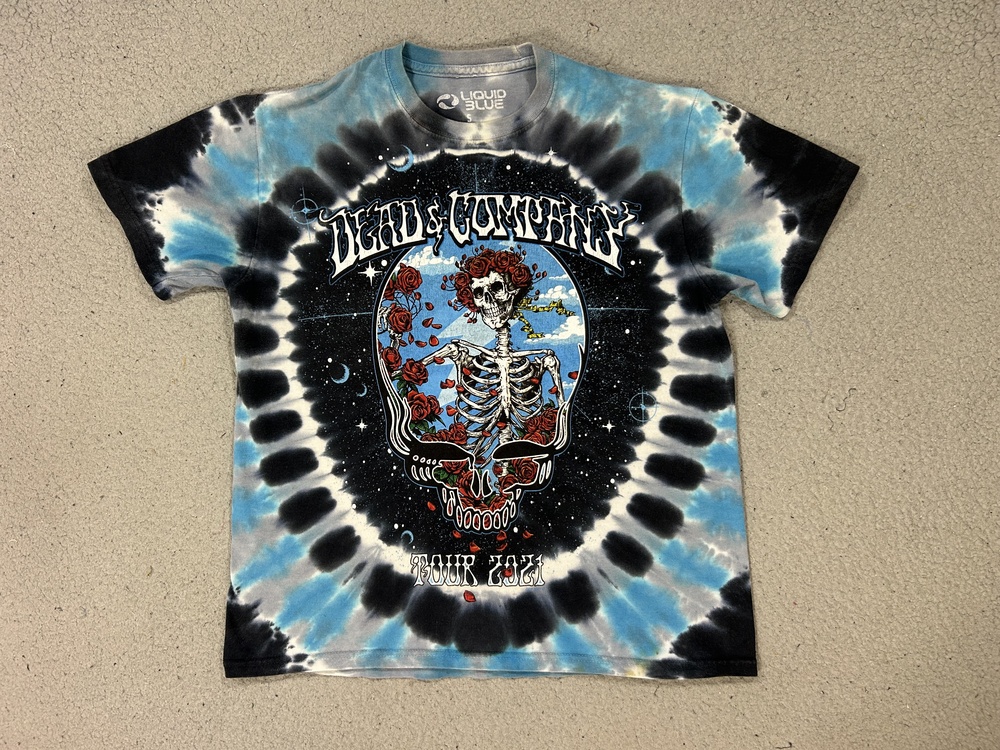 Liquid Blue Dead & Company Shirt Mens Small Blue Tie Dye Tour 2021 Graphic Tee